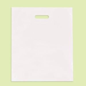 Чанта с подсилена дръжка, бяла 40/45+5 LDPE 0