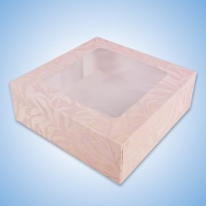 Картонени кутии за сладкиши с прозорец и печат, 22/22/8 cm 0