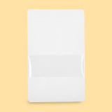 Стоящ хартиен плик с цип 18х29+(2х4,5), бял с прозорец 0